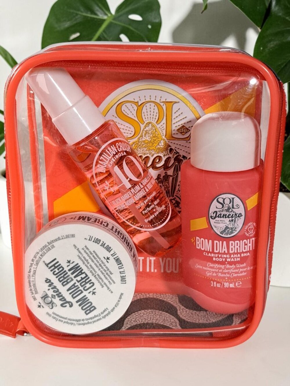 SOL DE JANEIRO Jet Set Bom Dia Bright Shower Gel Cream Mist Cheirosa 40 Kit NEW